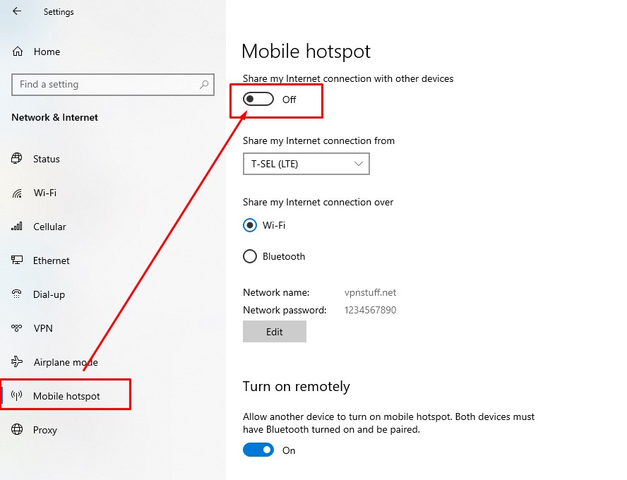 How to Tethering or Hotspot on Windows 10
